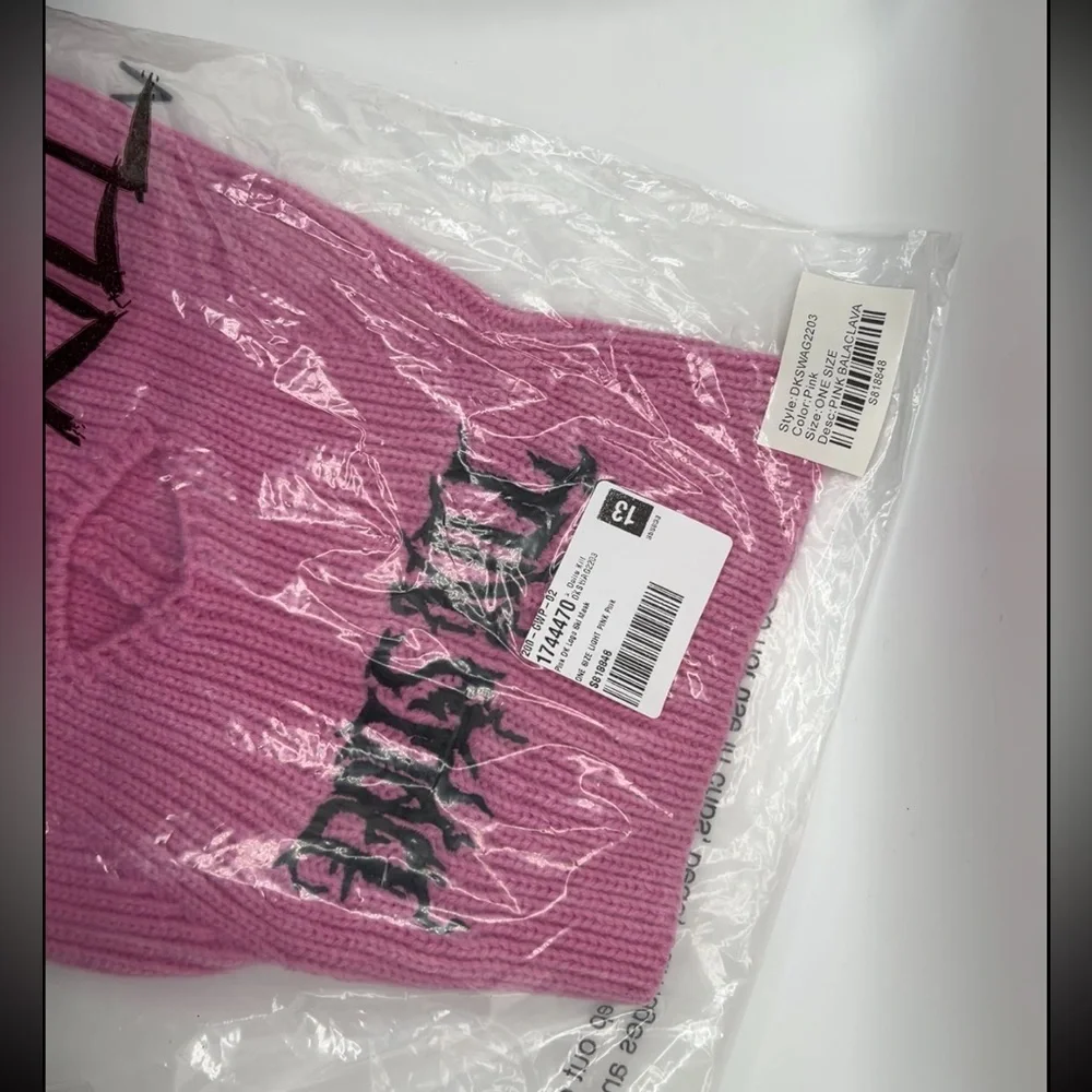 NWT Pink Dollskill Embroidered Logo Ski Mask
